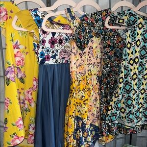 Dot Dot Smile Colorful Floral and Geometric Dress Bundle 5/6 GUC SET OF 5